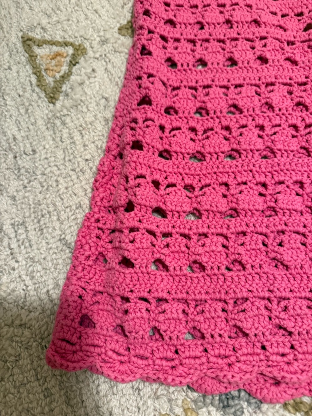 Ganni Bright Pink Crochet Halter Dress - Picture 2 of 5